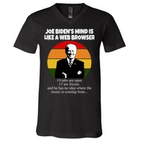 Joe Biden's Mind Is Like A Web Browser V-Neck T-Shirt