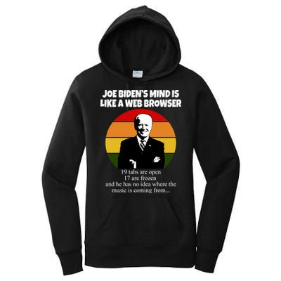 Joe Biden's Mind Is Like A Web Browser Women's Pullover Hoodie