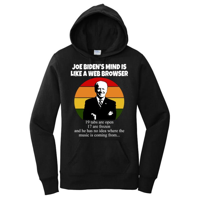 Joe Biden's Mind Is Like A Web Browser Women's Pullover Hoodie
