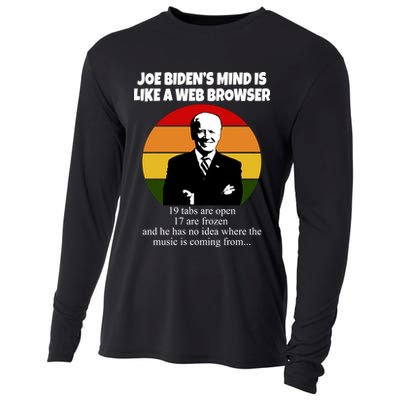 Joe Biden's Mind Is Like A Web Browser Cooling Performance Long Sleeve Crew
