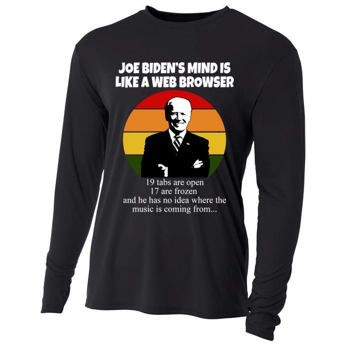Joe Biden's Mind Is Like A Web Browser Cooling Performance Long Sleeve Crew