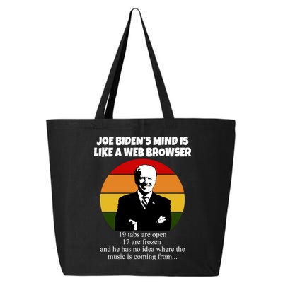 Joe Biden's Mind Is Like A Web Browser 25L Jumbo Tote