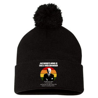 Joe Biden's Mind Is Like A Web Browser Pom Pom 12in Knit Beanie