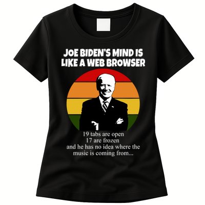 Joe Biden's Mind Is Like A Web Browser Womens T-Shirt