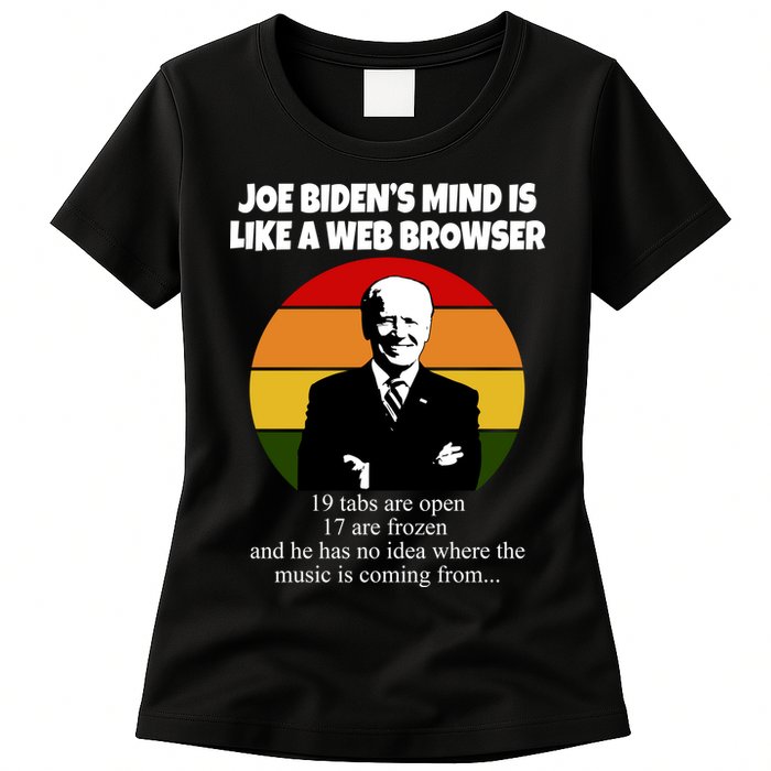 Joe Biden's Mind Is Like A Web Browser Womens T-Shirt