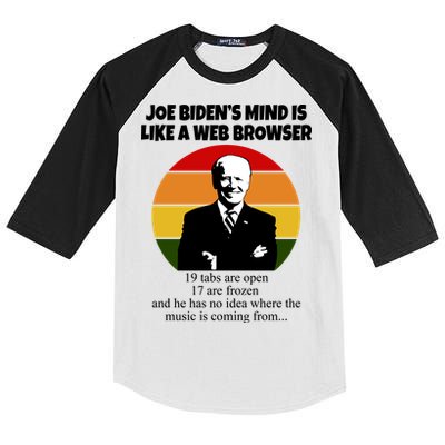 Joe Biden's Mind Is Like A Web Browser Kids Colorblock Raglan Jersey