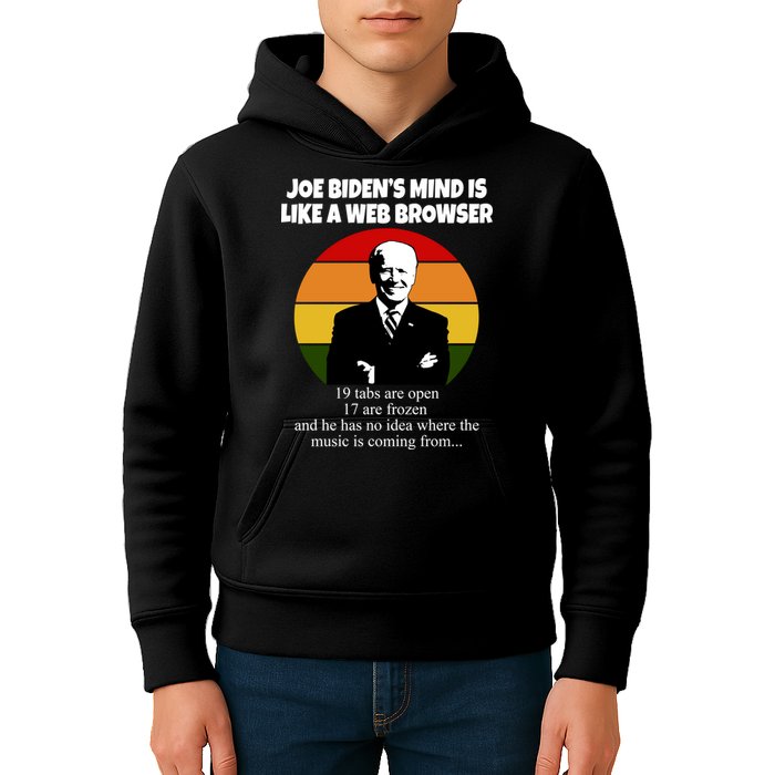 Joe Biden's Mind Is Like A Web Browser Kids Hoodie