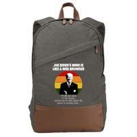 Joe Biden's Mind Is Like A Web Browser Cotton Canvas Backpack