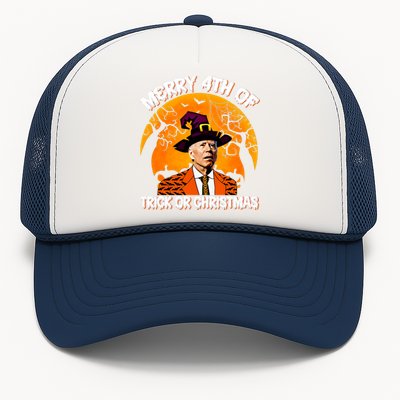 Joe Biden Merry 4th Of Halloween Trick Or Treat Christmas Trucker Hat