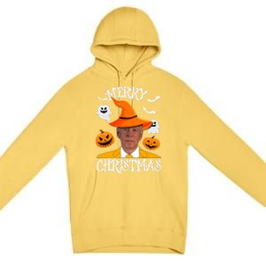 Joe Biden Merry Christmas Halloween Jokes Pumpkin Ghost Premium Pullover Hoodie