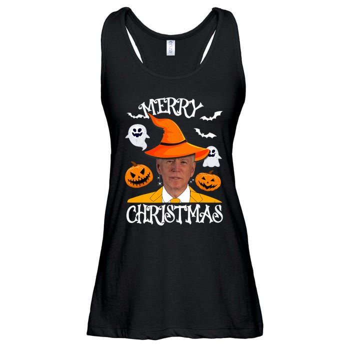 Joe Biden Merry Christmas Halloween Jokes Pumpkin Ghost Ladies Essential Flowy Tank