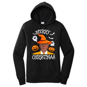 Joe Biden Merry Christmas Halloween Jokes Pumpkin Ghost Women's Pullover Hoodie