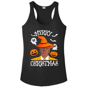 Joe Biden Merry Christmas Halloween Jokes Pumpkin Ghost Ladies PosiCharge Competitor Racerback Tank