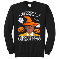 Joe Biden Merry Christmas Halloween Jokes Pumpkin Ghost Tall Sweatshirt