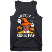 Joe Biden Merry Christmas Halloween Jokes Pumpkin Ghost Tank Top