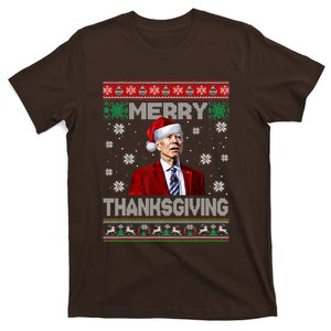 Joe Biden Merry Thanksgiving Trick Or Treat Ugly Xmas T-Shirt