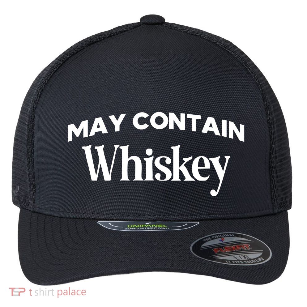 Johnny Bananas May Contain Whiskey Flexfit Unipanel Trucker Cap