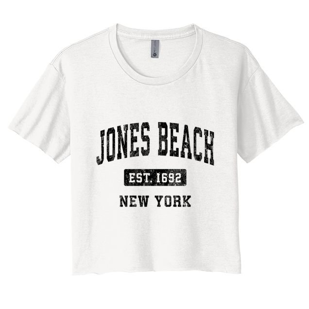 Jones Beach New York Ny Vintage Established Athletic Sports Design Crop Top