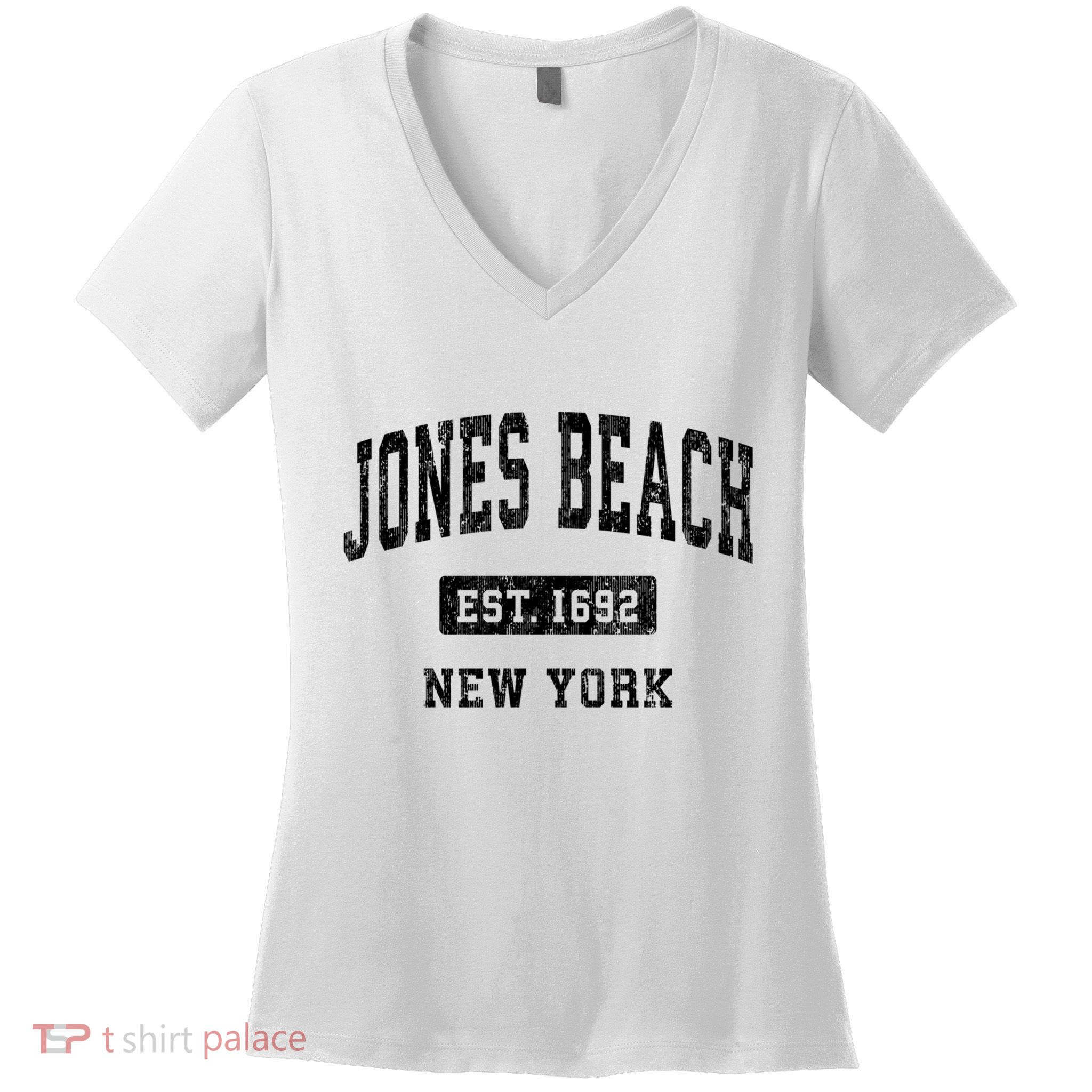 Jones Beach New York Ny Vintage Established Athletic Sports Design Women's V-Neck T-Shirt