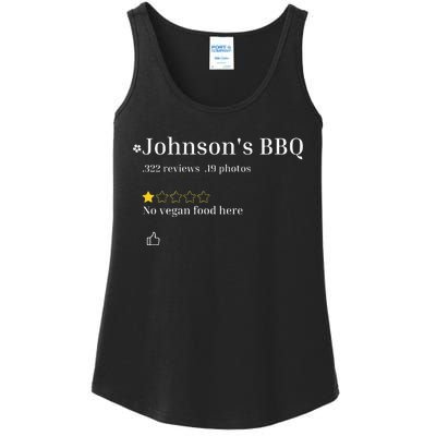 JohnsonS Bbq No Vegan Food Here One Star In Back Ladies Essential Tank