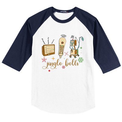 Jingle Bells Nurse Christmas Icu Nicu Rn Er Cvicu Tech Nurse Baseball Sleeve Shirt