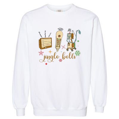 Jingle Bells Nurse Christmas Icu Nicu Rn Er Cvicu Tech Nurse Garment-Dyed Sweatshirt