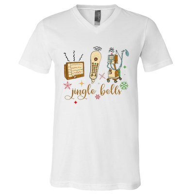 Jingle Bells Nurse Christmas Icu Nicu Rn Er Cvicu Tech Nurse V-Neck T-Shirt