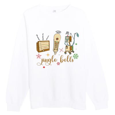 Jingle Bells Nurse Christmas Icu Nicu Rn Er Cvicu Tech Nurse Premium Crewneck Sweatshirt