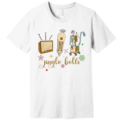 Jingle Bells Nurse Christmas Icu Nicu Rn Er Cvicu Tech Nurse Premium T-Shirt