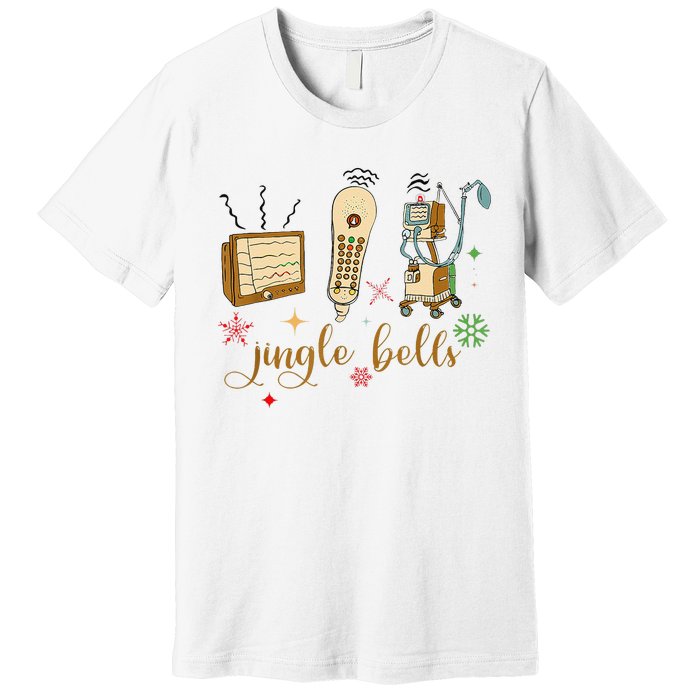 Jingle Bells Nurse Christmas Icu Nicu Rn Er Cvicu Tech Nurse Premium T-Shirt