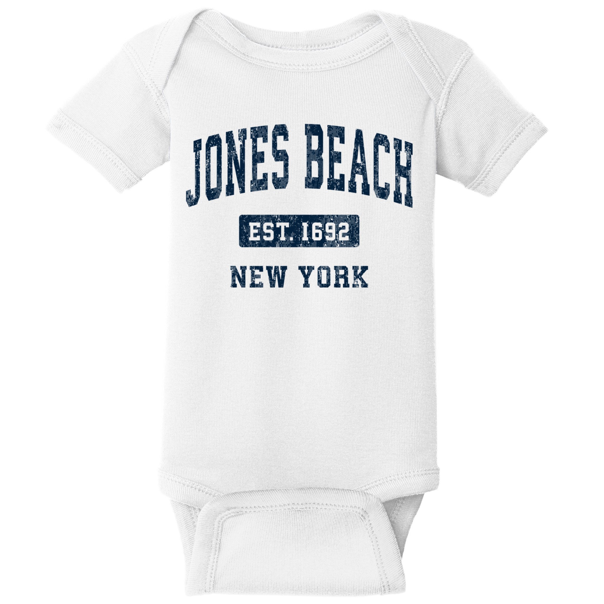 Jones Beach New York Ny Vintage Athletic Sports Baby Bodysuit