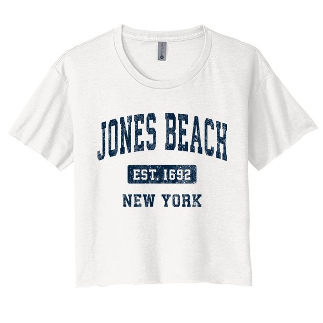 Jones Beach New York Ny Vintage Athletic Sports Crop Top