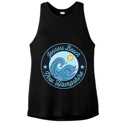 Jenness Beach Nh New Hampshire Souvenir Nautical Surfer Grap Ladies PosiCharge Tri-Blend Wicking Tank