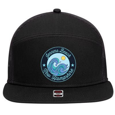 Jenness Beach Nh New Hampshire Souvenir Nautical Surfer Grap 7 Panel Mesh Trucker Snapback Hat