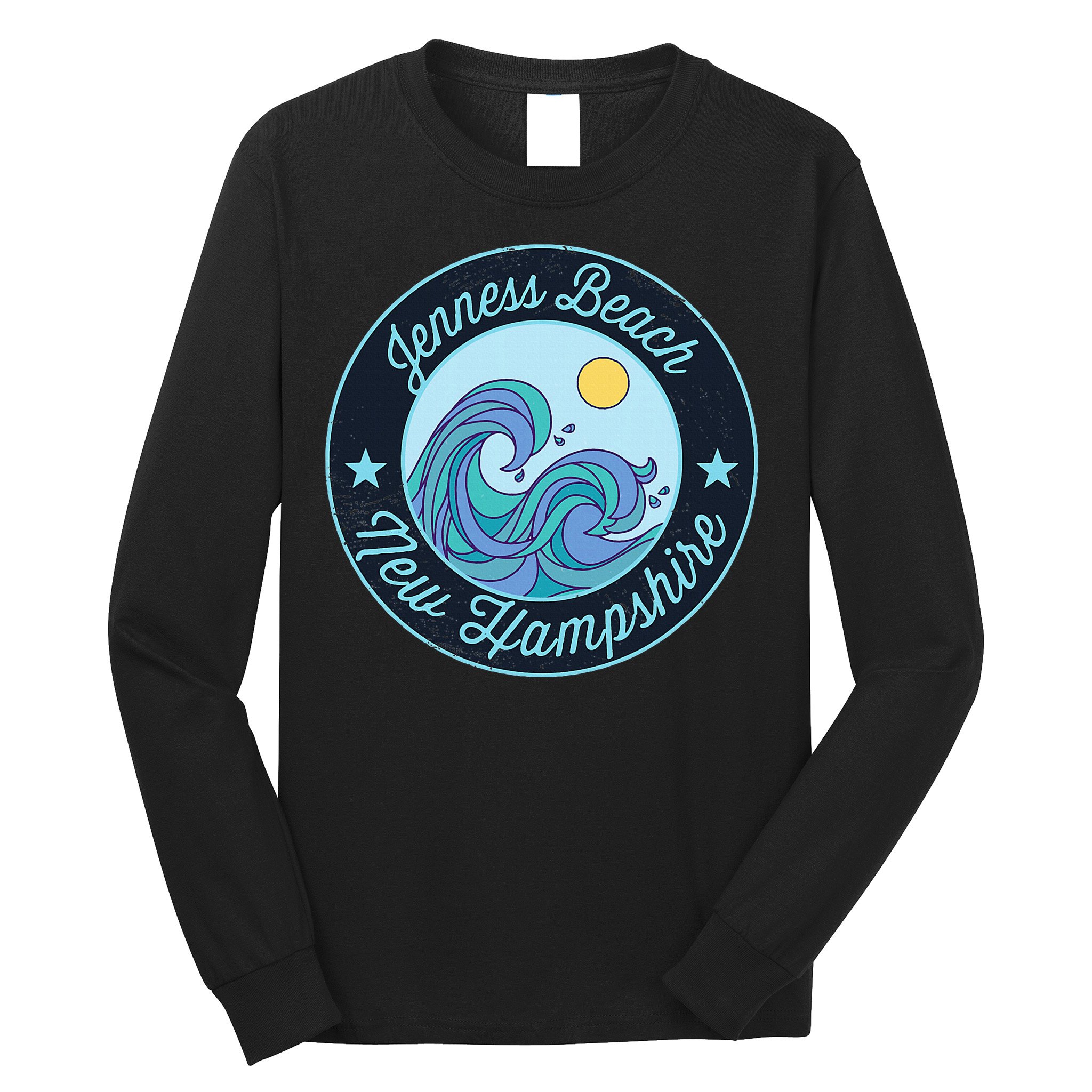 Jenness Beach Nh New Hampshire Souvenir Nautical Surfer Grap Long Sleeve Shirt