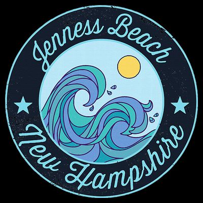 Jenness Beach Nh New Hampshire Souvenir Nautical Surfer Grap T-Shirt