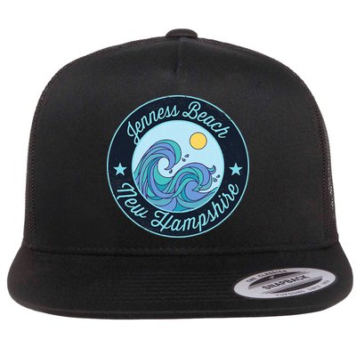 Jenness Beach Nh New Hampshire Souvenir Nautical Surfer Grap Flatbill Hat