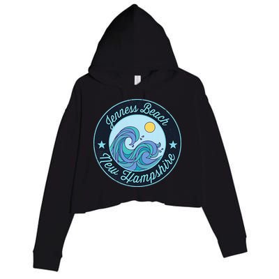 Jenness Beach Nh New Hampshire Souvenir Nautical Surfer Grap Crop Fleece Hoodie