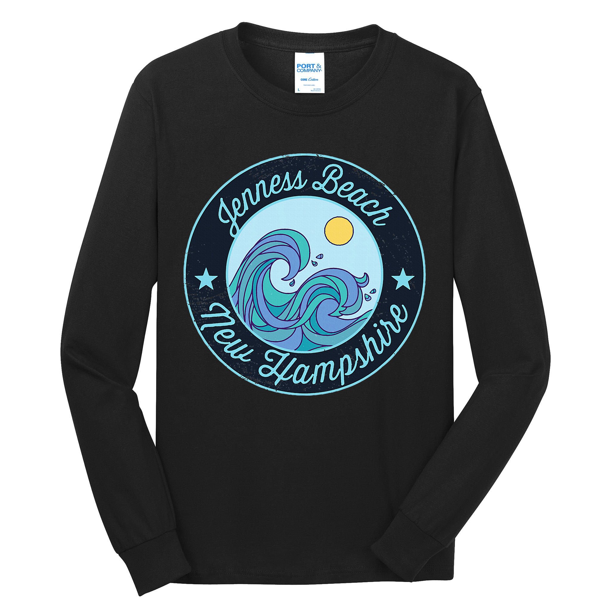 Jenness Beach Nh New Hampshire Souvenir Nautical Surfer Grap Tall Long Sleeve T-Shirt