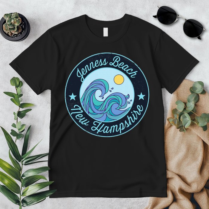 Jenness Beach Nh New Hampshire Souvenir Nautical Surfer Grap Premium T-Shirt