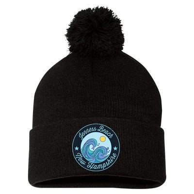Jenness Beach Nh New Hampshire Souvenir Nautical Surfer Grap Pom Pom 12in Knit Beanie