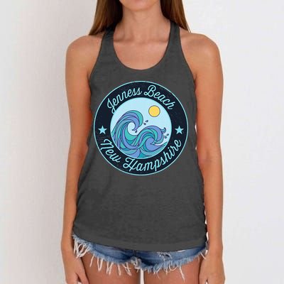 Jenness Beach Nh New Hampshire Souvenir Nautical Surfer Grap Women's Knotted Racerback Tank
