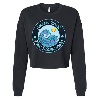 Jenness Beach Nh New Hampshire Souvenir Nautical Surfer Grap Cropped Pullover Crew