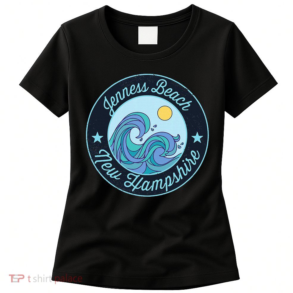 Jenness Beach Nh New Hampshire Souvenir Nautical Surfer Grap Womens T-Shirt