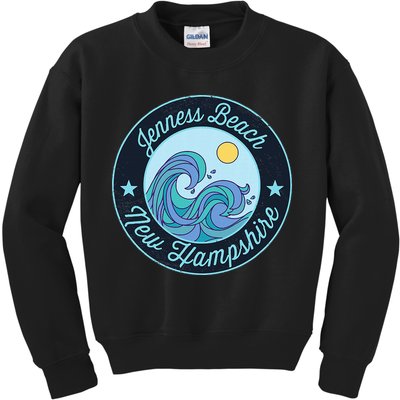 Jenness Beach Nh New Hampshire Souvenir Nautical Surfer Grap Kids Sweatshirt