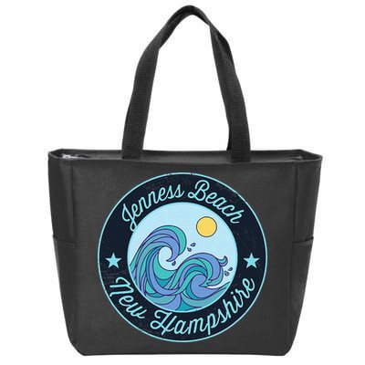 Jenness Beach Nh New Hampshire Souvenir Nautical Surfer Grap Zip Tote Bag
