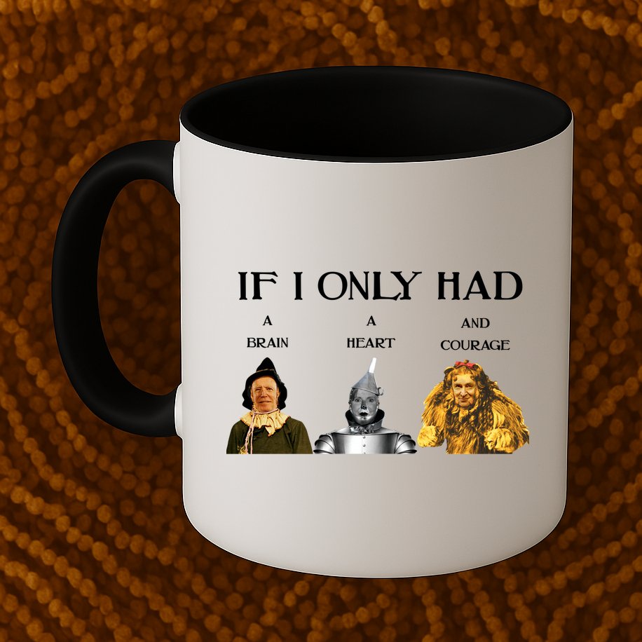 Joe Biden Nancy Pelosi Chuck Schumer Scarecrow Tin Woodman Lion Mug