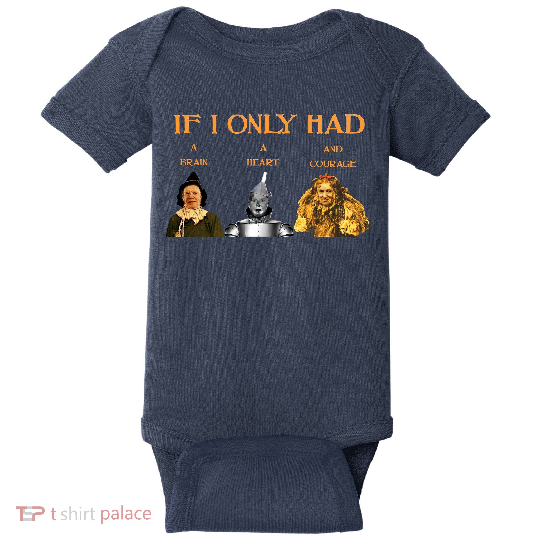 Joe Biden Nancy Pelosi Chuck Schumer Scarecrow Tin Woodman Lion Baby Bodysuit