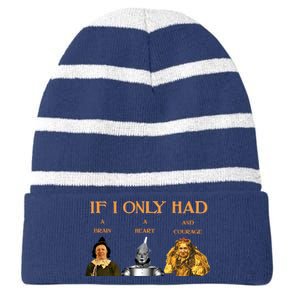 Joe Biden Nancy Pelosi Chuck Schumer Scarecrow Tin Woodman Lion Striped Beanie with Solid Band