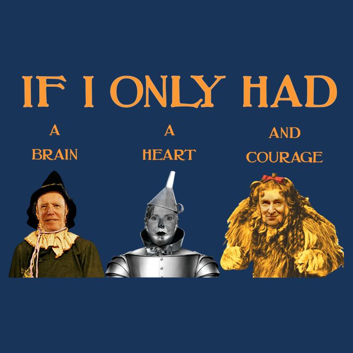 Joe Biden Nancy Pelosi Chuck Schumer Scarecrow Tin Woodman Lion Visor